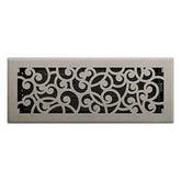 Imperial RG3361 Wonderland Design Decorative Floor Register, 12 in L, 4 in W, Steel, Brushed Nickel
